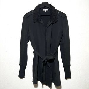 Standard James Perse Jacket Surplus Wrap Jacket Charcoal Size 2 Tie Waist Cotton